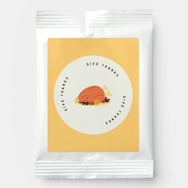 Give thanks message turkey meal hot chocolate drink mix (Front)