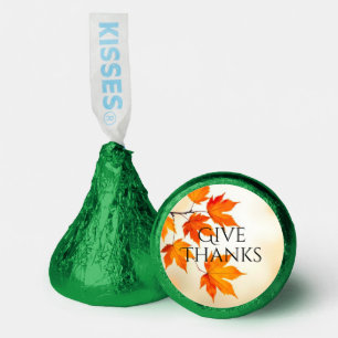 Give Thanks – Minimalist Autumn Leaves Hershey®'s Kisses®