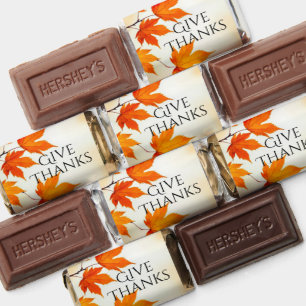 Give Thanks – Minimalist Autumn Leaves  Hershey's Miniatures