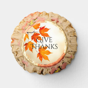 Give Thanks – Minimalist Autumn Leaves Reese's Peanut Butter Cups