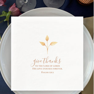 Give Thanks Minimalistic Watercolor Thanksgiving Napkins