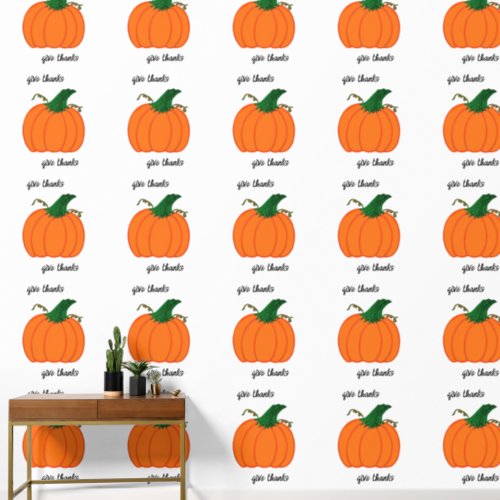 Give Thanks Orange Pumpkin Wallpaper