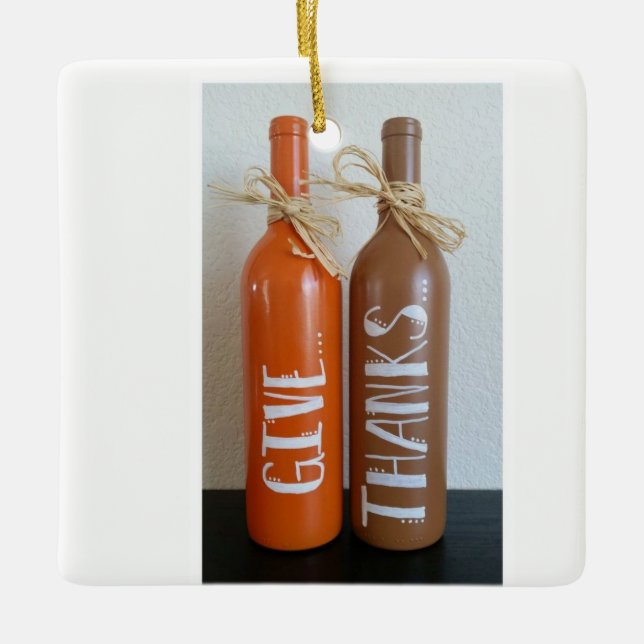 **GIVE THANKS** ORNAMENT FOR WINE LOVERS (Front)