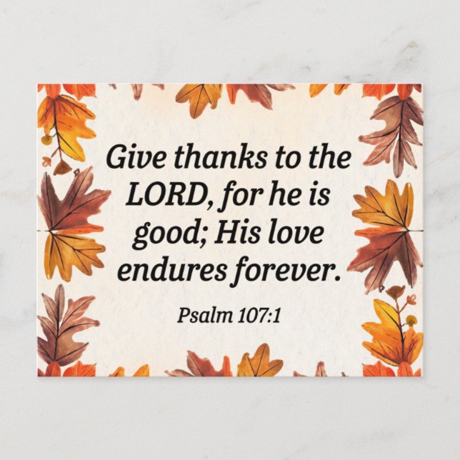Give Thanks Postcard (Front)