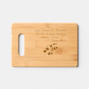 Give Thanks Psalm Bible Scripture Engraved Cutting Board