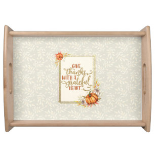 Give Thanks Pumpkin Frame Serving Tray