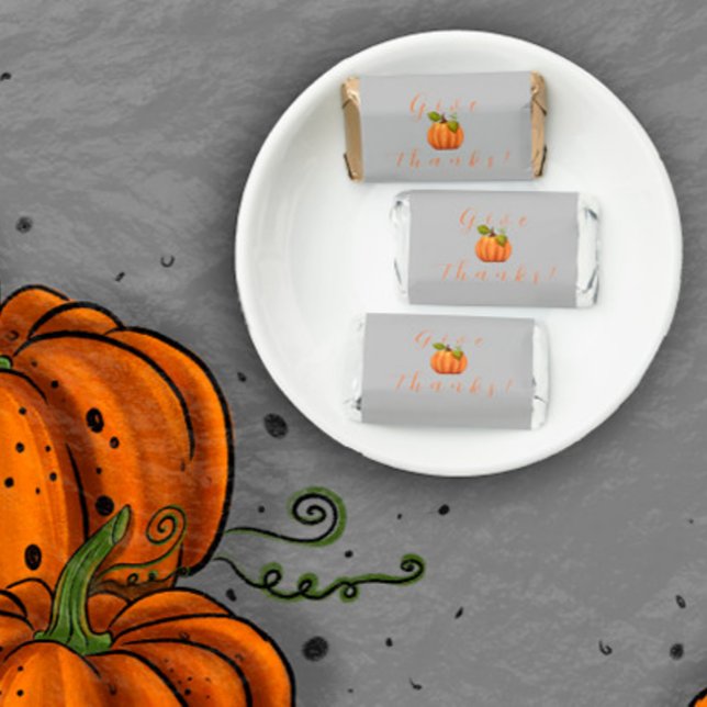 Give Thanks pumpkin grey Hershey's Miniatures (Creator Uploaded)