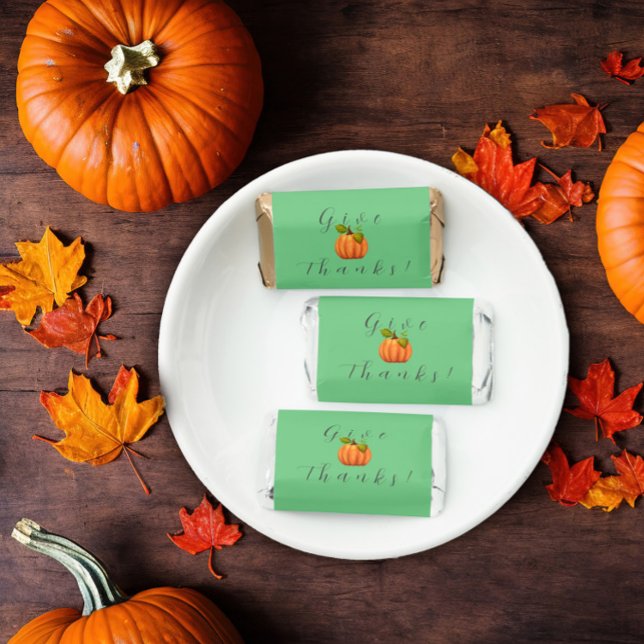 Give Thanks pumpkin light green Hershey's Miniatures (Creator Uploaded)