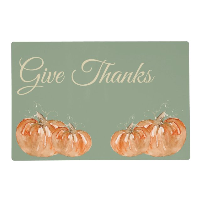 Give Thanks Pumpkin  Placemat (Front)