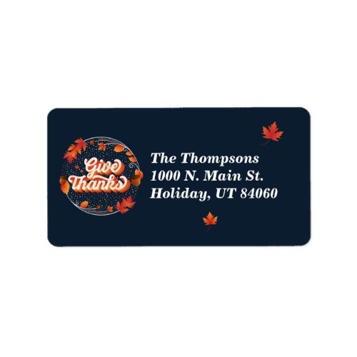 Give Thanks  Return Address Labels