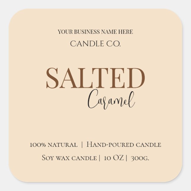 Give Thanks Salted Caramel Candle Label (Front)