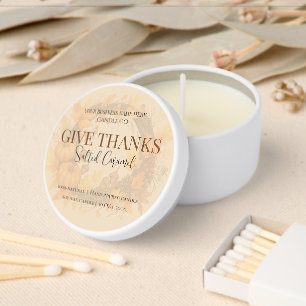 Give Thanks Salted Caramel Candle Label Mini Candle Favors