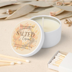 Give Thanks Salted Caramel Candle Label Mini Candle Favors