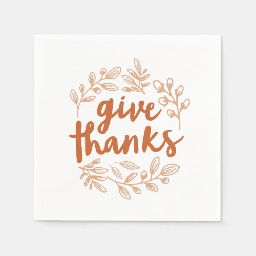 Give Thanks Script Napkins