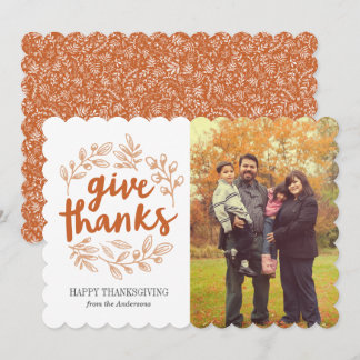 Give Thanks Script Photo Card