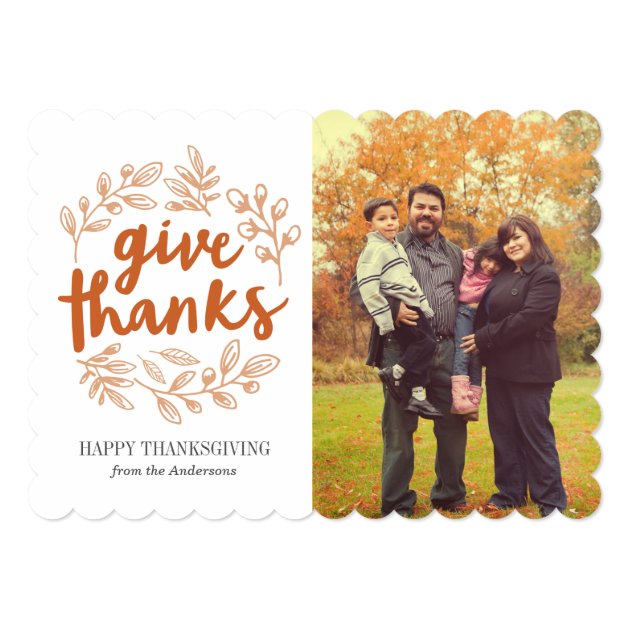 Give Thanks Script Photo Card