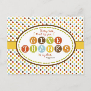 GIVE THANKS Scripture Verse Postcard