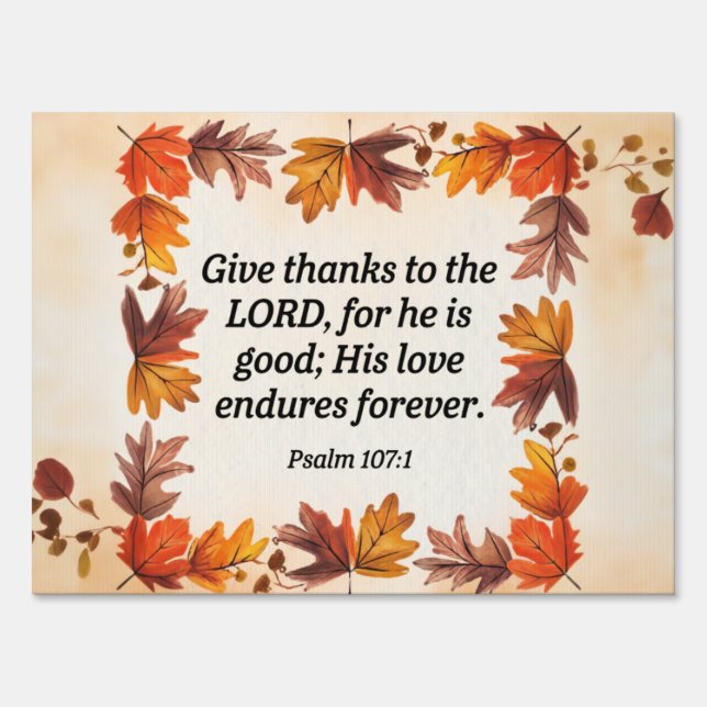 Give Thanks Sign (Front)