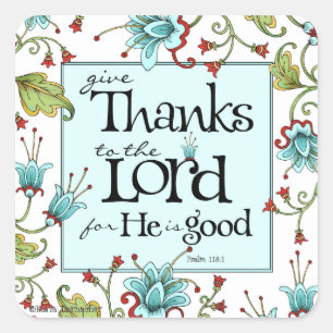 Give Thanks - Square Stickers
