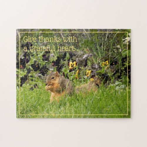 Give Thanks Squirrel Jigsaw Puzzle