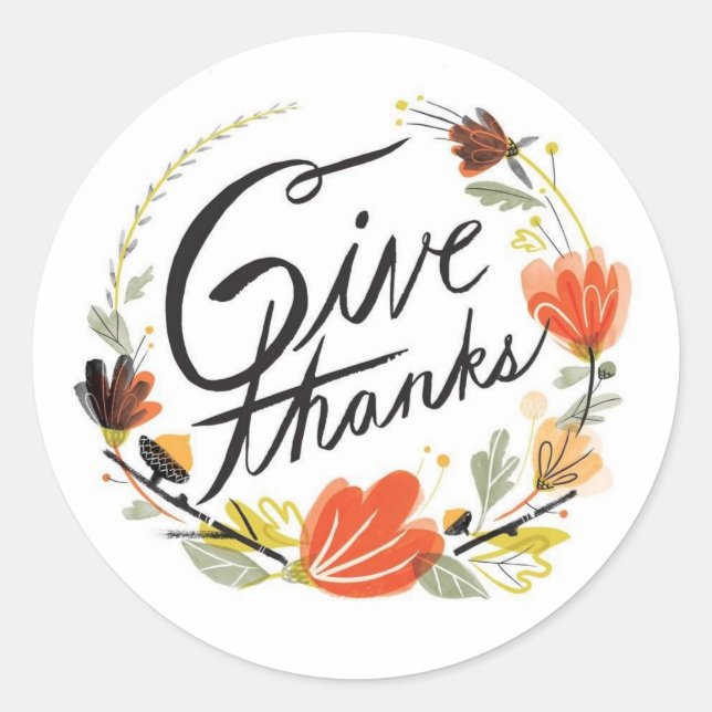 Give Thanks Stickers (Front)