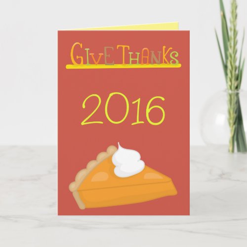 Give Thanks Sweet Potato Pie Thanksgiving Holiday Card