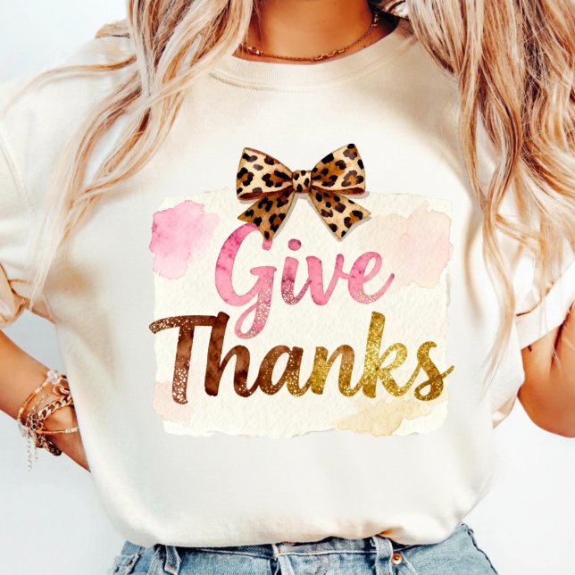 Give Thanks T-Shirt | Floral Fall Coquette Shirt (Creator Uploaded)