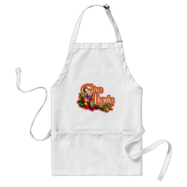 Give Thanks Thanksgiving Apron (Front)