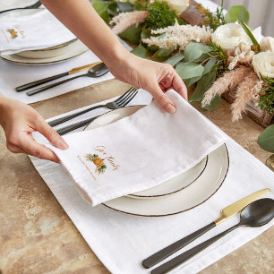 Give Thanks Thanksgiving Autumn Pumpkin Cloth Napkin