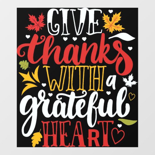 Give Thanks Thanksgiving Decor Window Cling