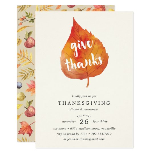 give thanks thanksgiving dinner invitation zazzle com thanksgiving invitation