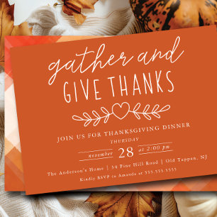 Give Thanks Thanksgiving Dinner Invitation