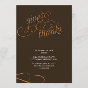 give thanks {thanksgiving dinner invitation} invitation