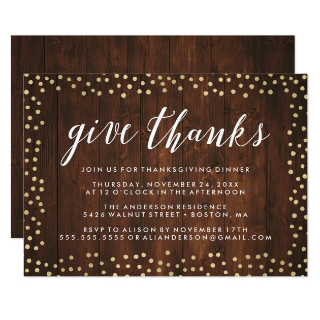 Give Thanks | Thanksgiving Dinner Invite