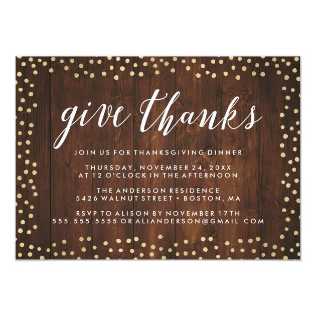 Give Thanks | Thanksgiving Dinner Invite