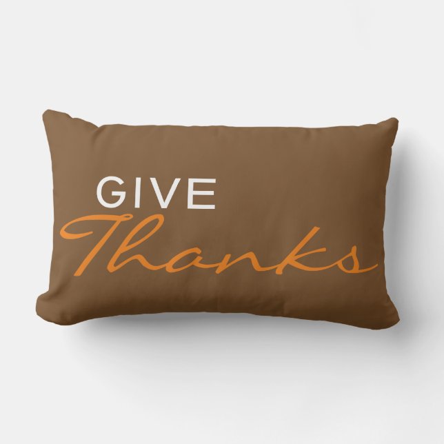 "Give Thanks" Thanksgiving/Fall Throw Pillow (Front)