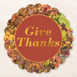 Give Thanks Thanksgiving Floral Leaves