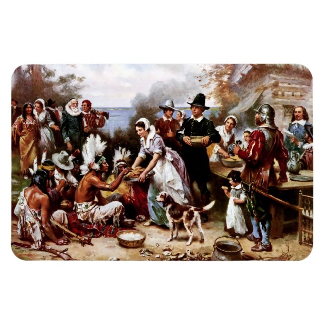 Give Thanks.Thanksgiving Gift Magnet (Horizontal)