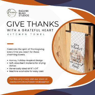 Give Thanks Thanksgiving Kitchen Towels
