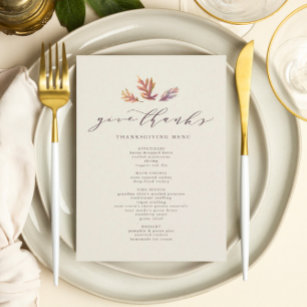 Give thanks Thanksgiving menu