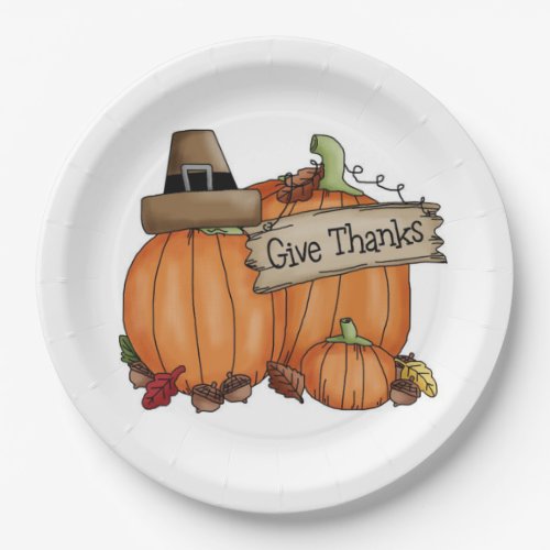 Give Thanks Thanksgiving Paper Plates