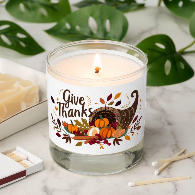 Give Thanks Thanksgiving  Scented Candle (Lit)