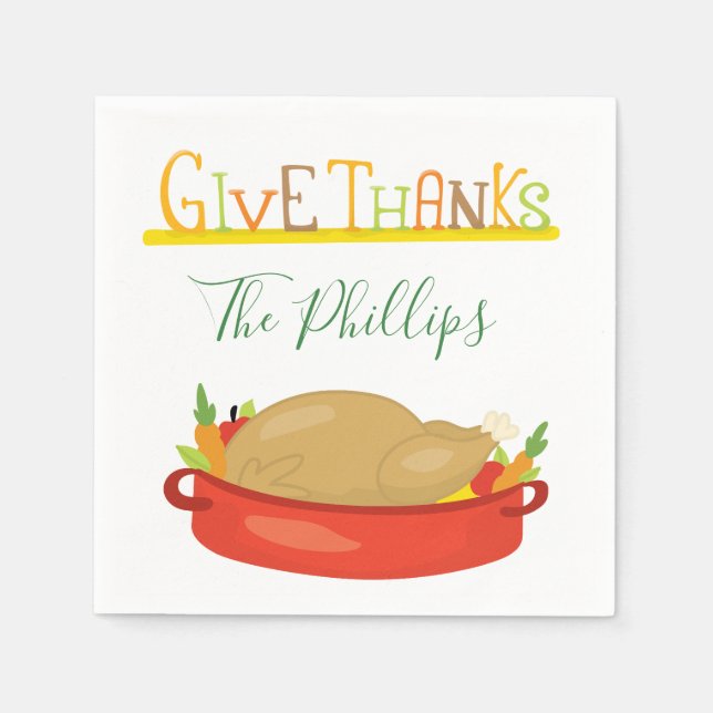 Give Thanks this Thanksgiving Napkins (Front)