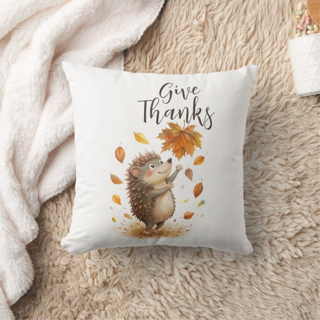 Give Thanks Throw Pillow (Blanket)