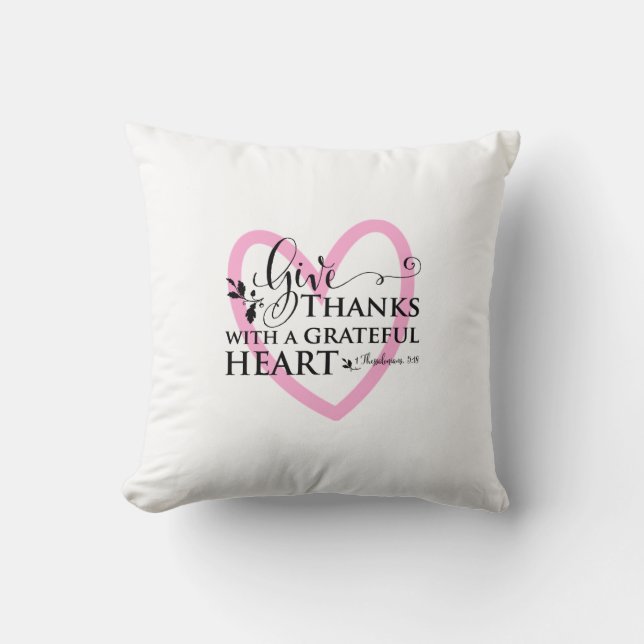 Give thanks throw pillow (Front)
