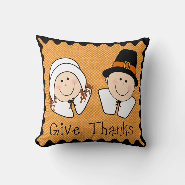Give Thanks Throw Pillow (Front)