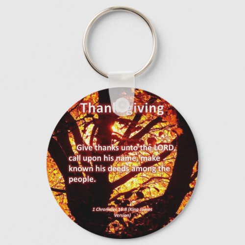 Give Thanks to the Lord 1 Chronicles 168 Keychain