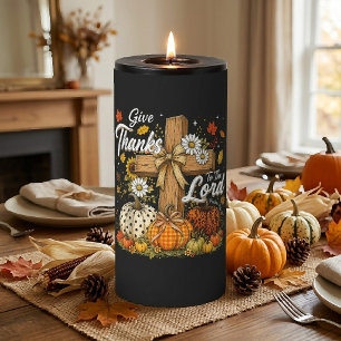 Give Thanks to The Lord Autumn Fall Season Pillar Candle