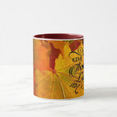 Give Thanks to the Lord Beautiful Fall Leaves Mug (Center)