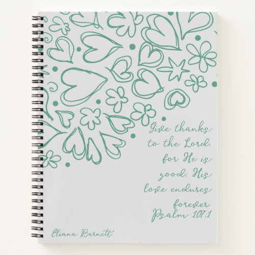 Give Thanks to the Lord Bible Spiral Notebook